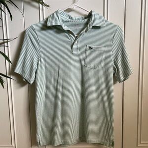 Boy’s Vineyard Vines Green and White Striped Polo